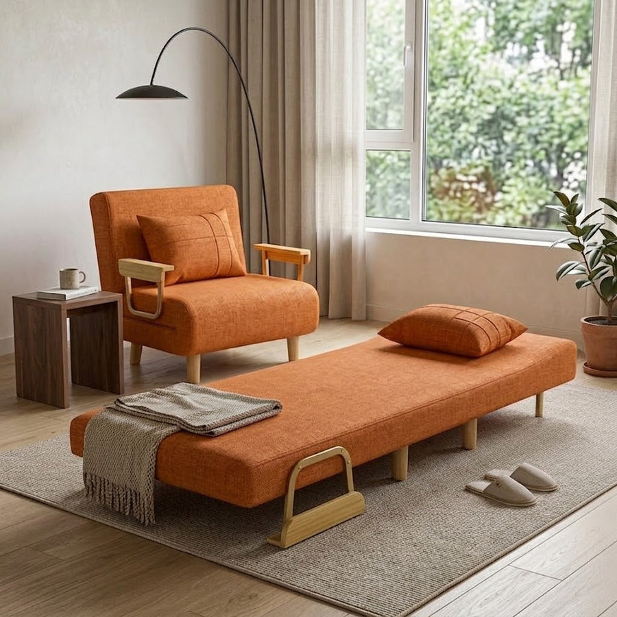 Modern Japanese Style Space Saving Foldable Single Sofa Bed
