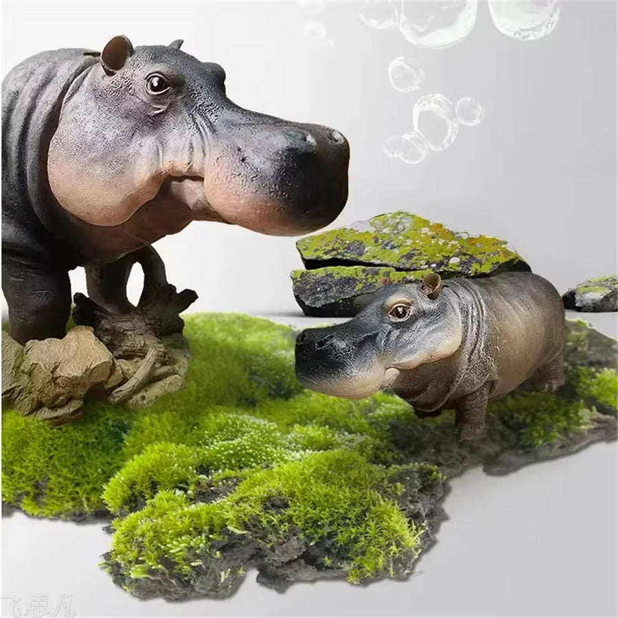 Mini Hippo Decorative Fish Tank Air Bubbler - Image 1