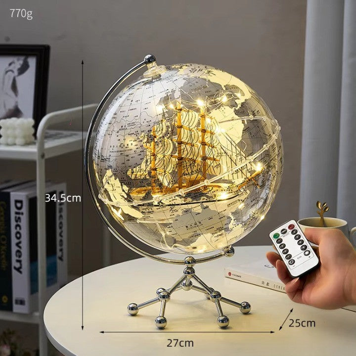 Golden Sail World Map Decor LED Light - Image 6