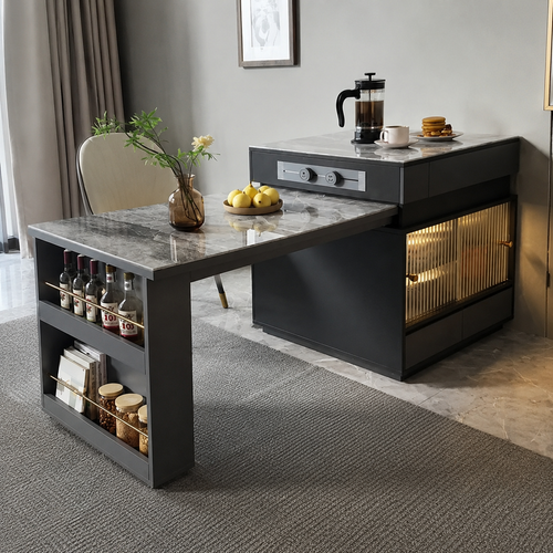 Modesta Compact Pull-Out Kitchen Island Dining Table