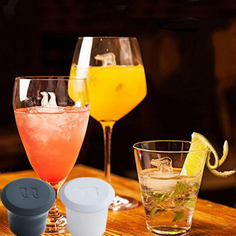 2pcs Polar Bear and Penguin Silicone Ice Cube Mold Maker - Image 1
