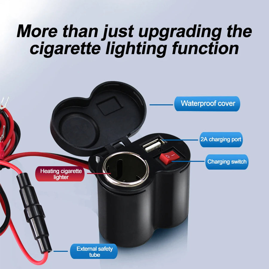 Motorcycle Waterproof Handlebar USB Charger - Image 1