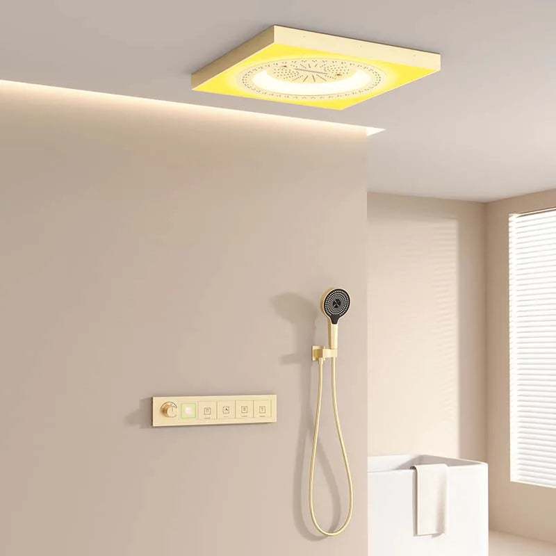 Rainfall LED Ceiling Mounted Elegant Shower Set - Image 1