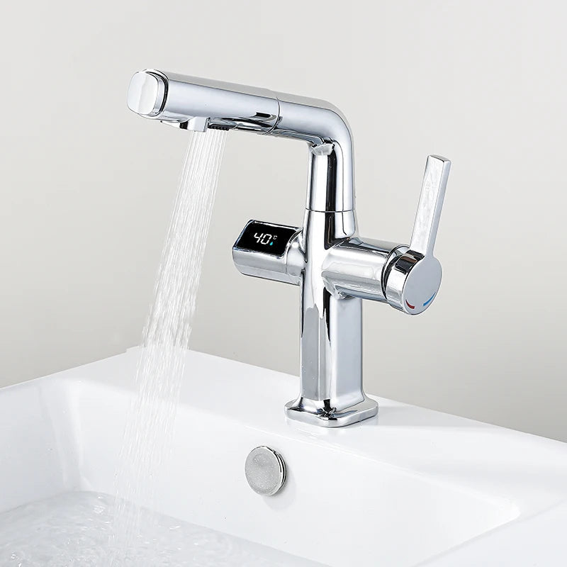 Elegant House Brass Aqua View Bathroom Digital Faucet - Image 8