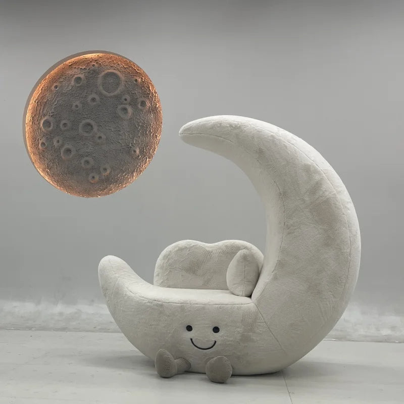 Crescent Cute Moon Plush Lounge Chair - Image 1