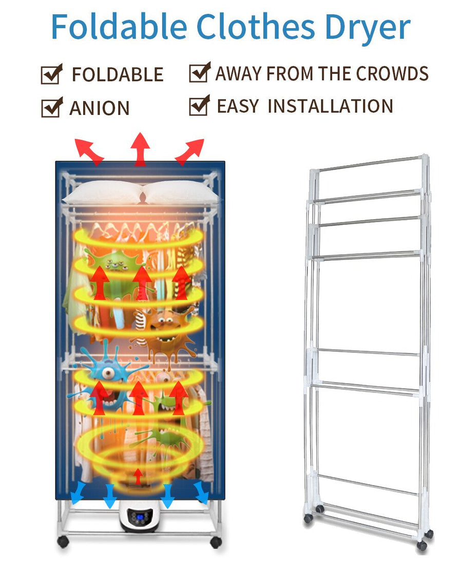 Foldable Clothes Dryer with Remote Control - Image 2