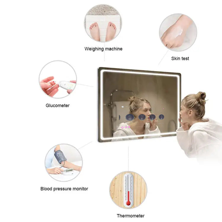 Touch Screen LED Smart Waterproof Magic Mirror - Image 1
