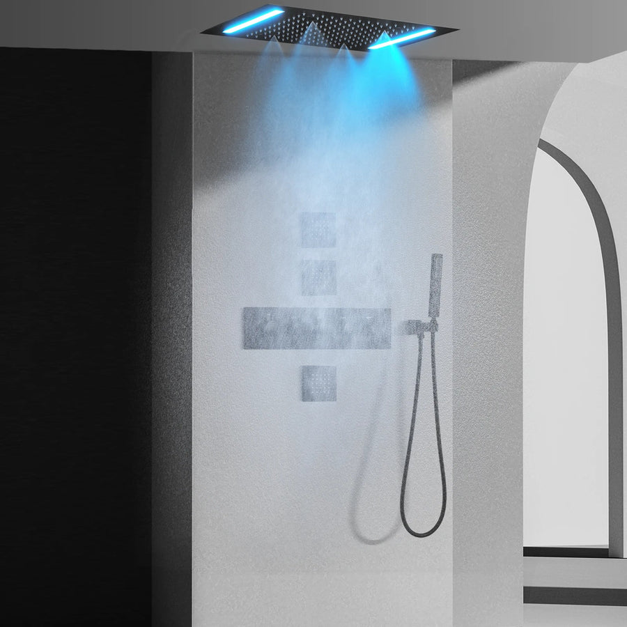 Waterfall Thermostatic Massaging Rain Shower System Set - Image 5