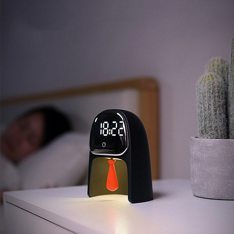 Creative LED Voice Control Gentleman Alarm Clock - Image 1