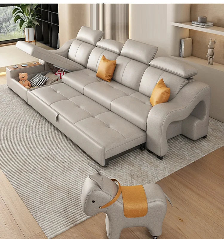 Rideable Seat Sectional Built-In Charging System Modern Sofa - Image 1