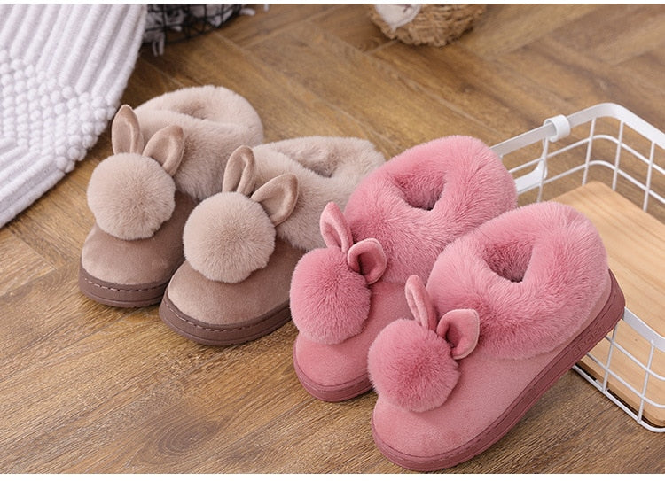 Rabbit Ear Fluffy Indoor Slippers - Image 2