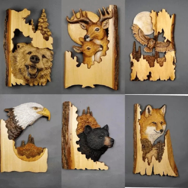 Handcrafted Nature Embrace Animal Sculptures Decor - Image 0