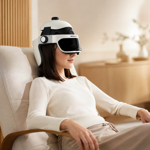 Chargeable Electric Heating Head Eye Massage Helmet