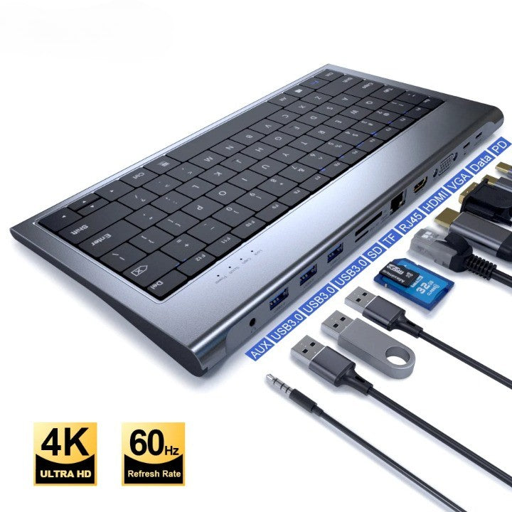 10in1 Keyboard Multi USB Docking Station - Image 7