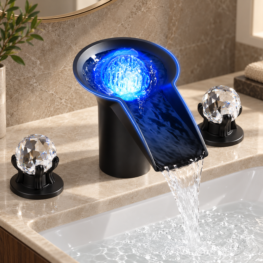 Star Ball LED Waterfall Bathroom Basin Faucet