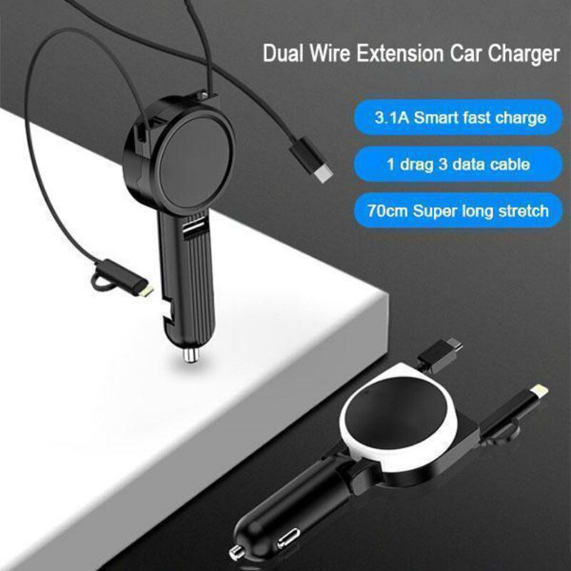 4in1 Car Telescopic Fast Charging Cable - Image 4