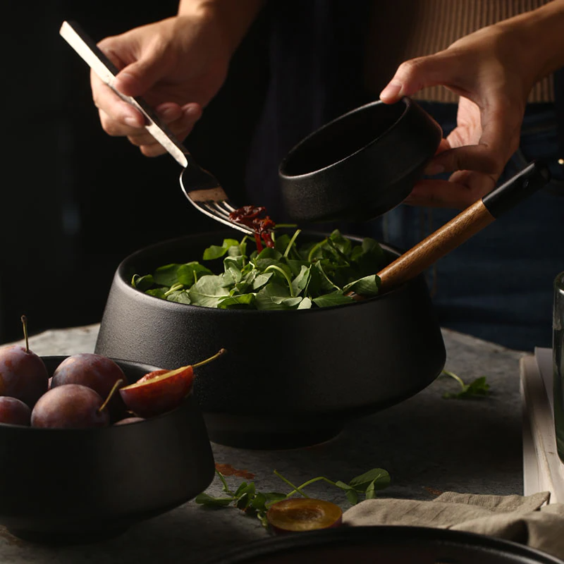 Elegant Matte Black Snack Bowl - Image 2