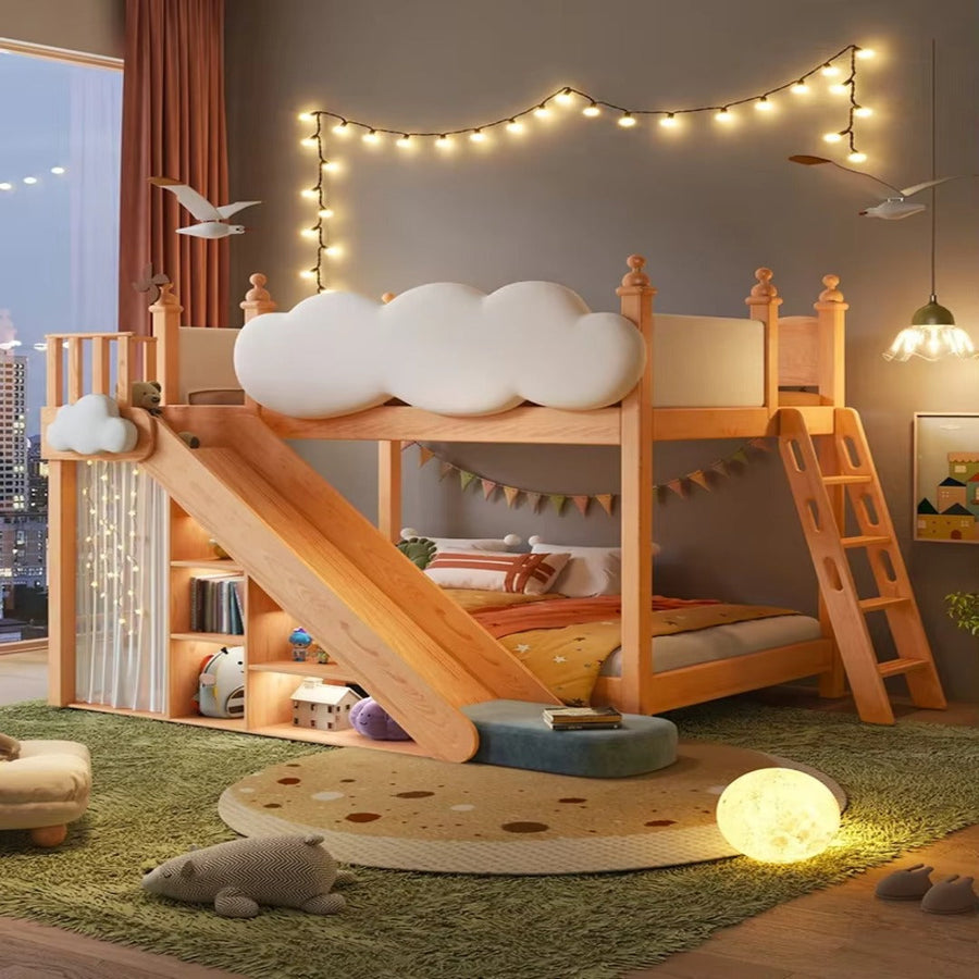 Cloud Castle Slide & Sleep Playhouse Kids Bed - Image 1