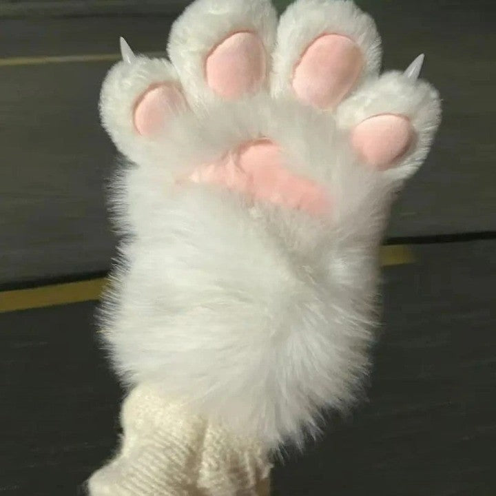 Padded Furry Paw Winter Hand Gloves - Image 5
