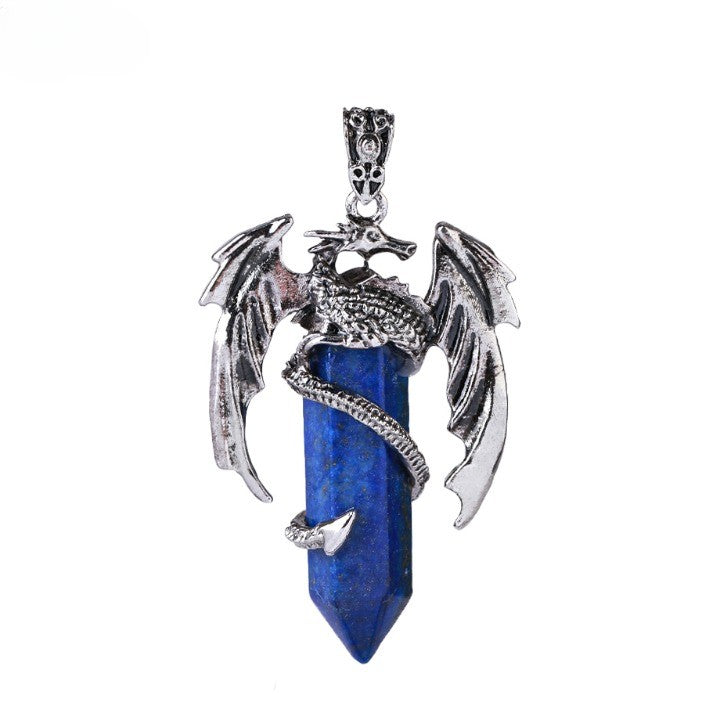 Bohemian Style Natural Mystic Gemstone Dragon Necklace - Image 4