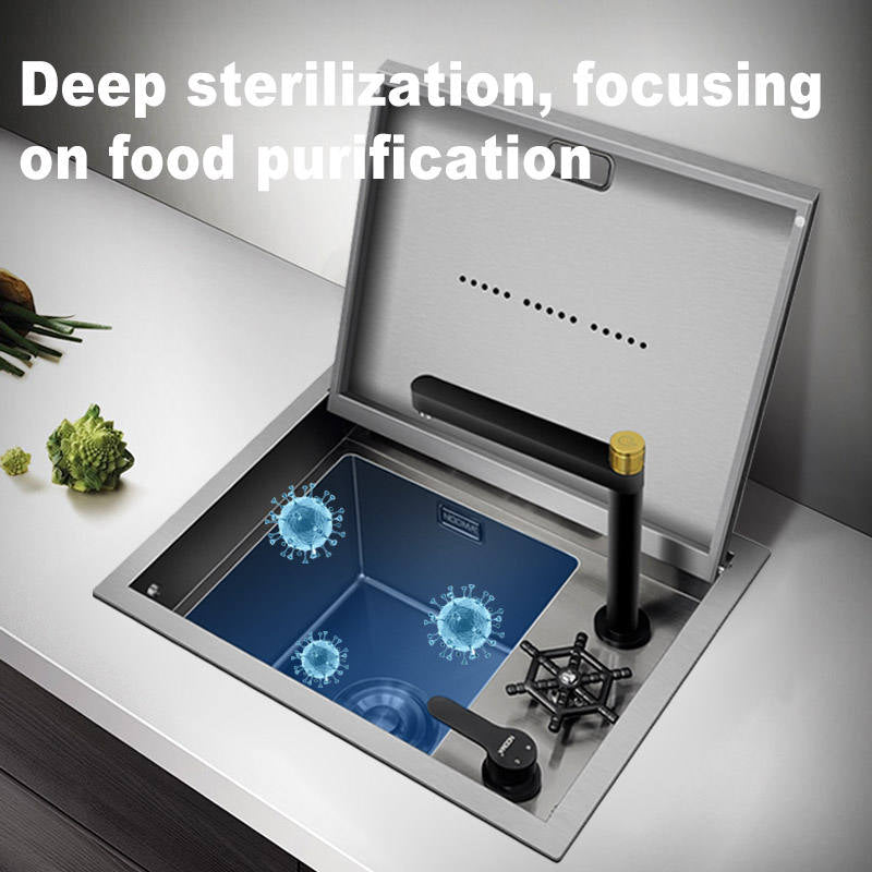Dual-Compartment Waste Disposal Kitchen Station Integrated Sink - Image 3