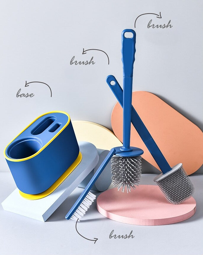 Wall-Mounted Toilet Cleaner Drainer Brush Set - Image 3