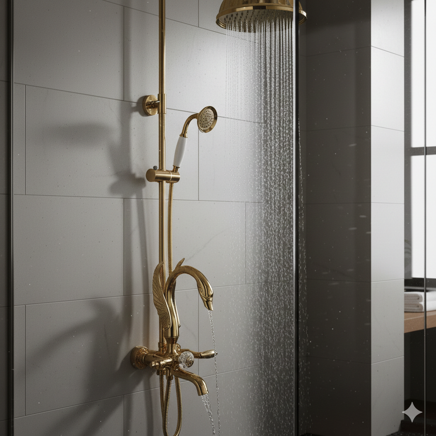Gold Swan Design Rainfall Shower System - Image 3