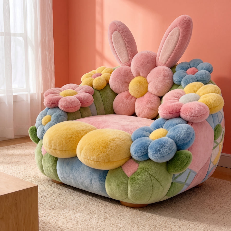 Spring Burrow Plush Rabbit Accent Lounge Chair