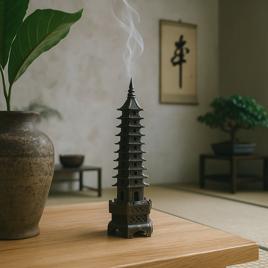 Zen Tower-Style Smoke Waterfall Incense Burner - Image 1