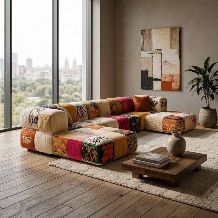 Bohema Sanatsal Patchwork Köşe Koltuk Takımı