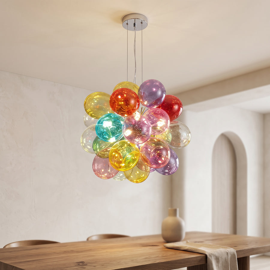 Bubbleburst Colorful Glass Orb Pendant Chandelier