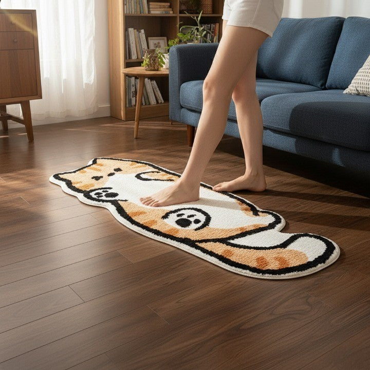 Playful Cat Area Irregular Rug - Image 3