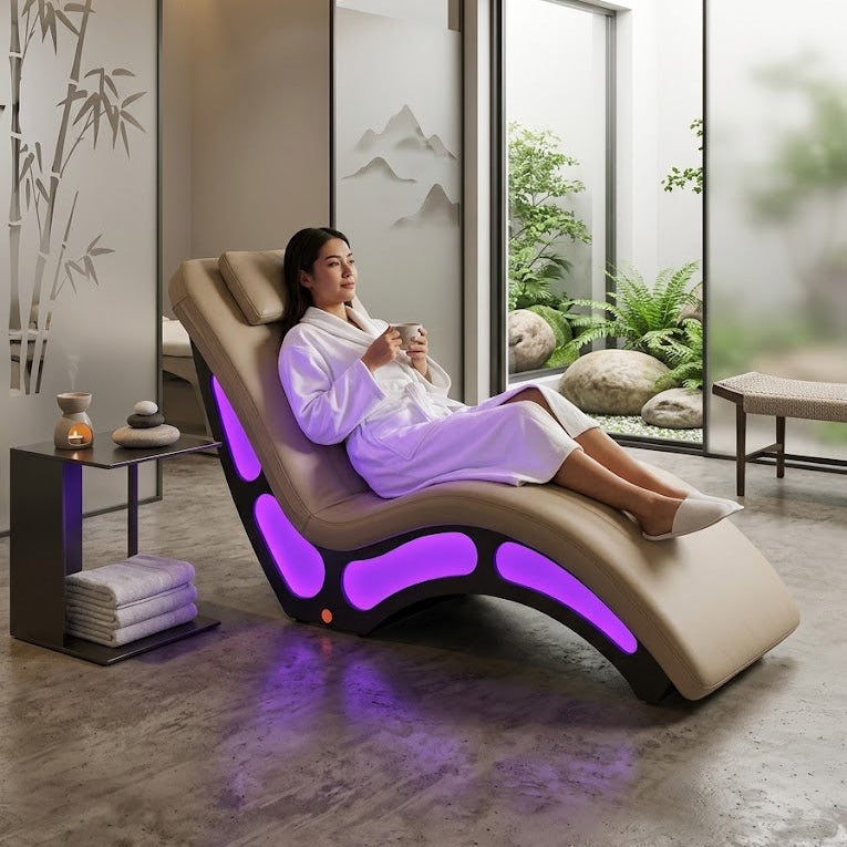 Modern Heated Massage LED Lighting Lounge Chair