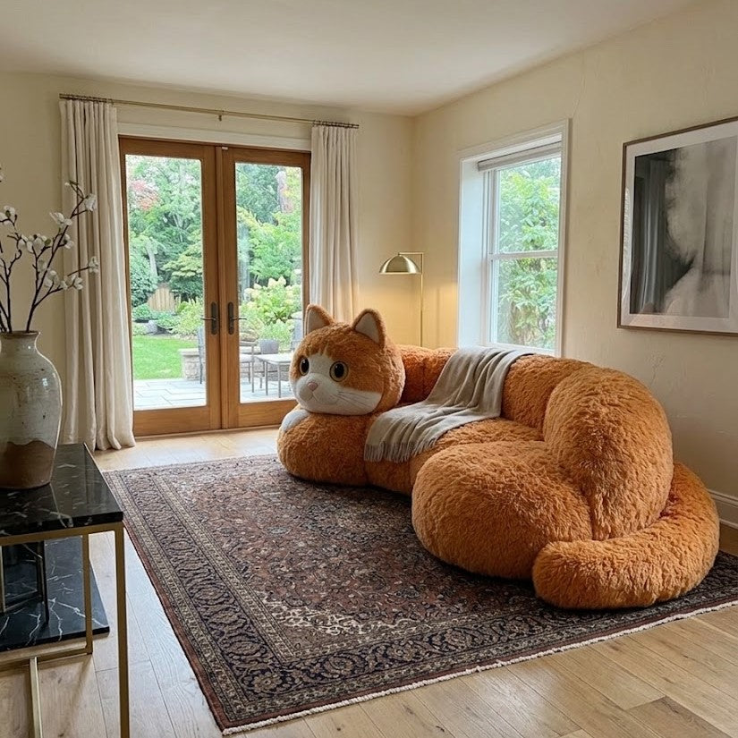 Giant Cat Plush Lounge Sofa Bed
