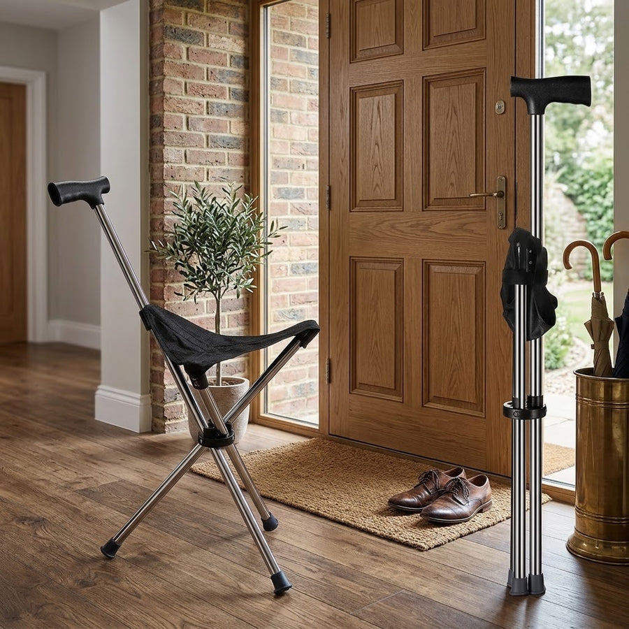 Sit Anywhere Folding Cane Stool