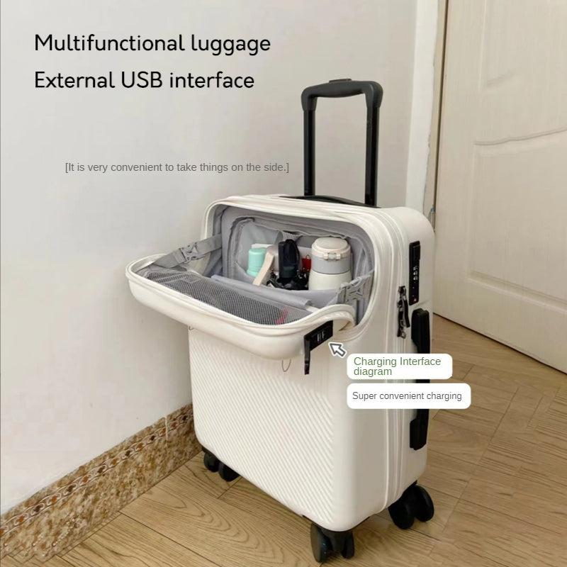Easy Access Elegant Front-Opening USB Charging Luggage - Image 2