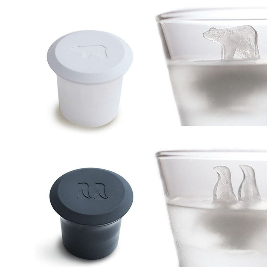 2pcs Polar Bear and Penguin Silicone Ice Cube Mold Maker - Image 2
