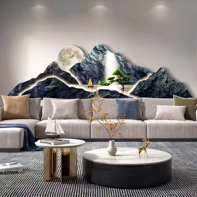Majestic Peaks LED Mountain Art Canvas - Image 1