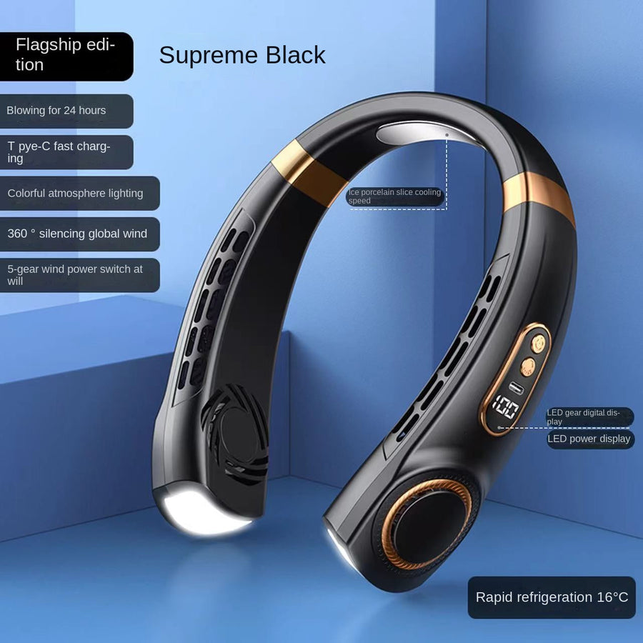 Digital Display Wearable Neck Fan - Image 5