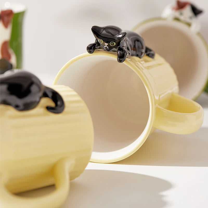 Hanging in There Cat Ceramic Mug - Image 1