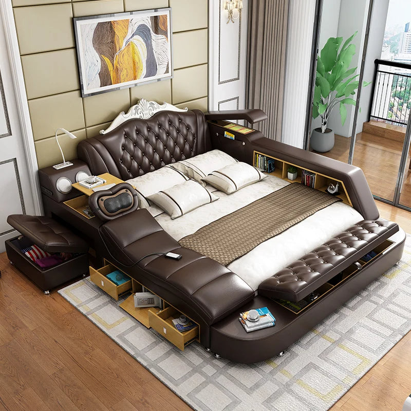 Ultimate Comfort Modern Luxury Leather Dream Smart Bed - Image 1
