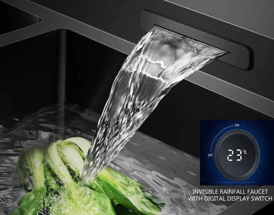 Modern Waterfall Design Touch Controls Modern Sink - Image 3