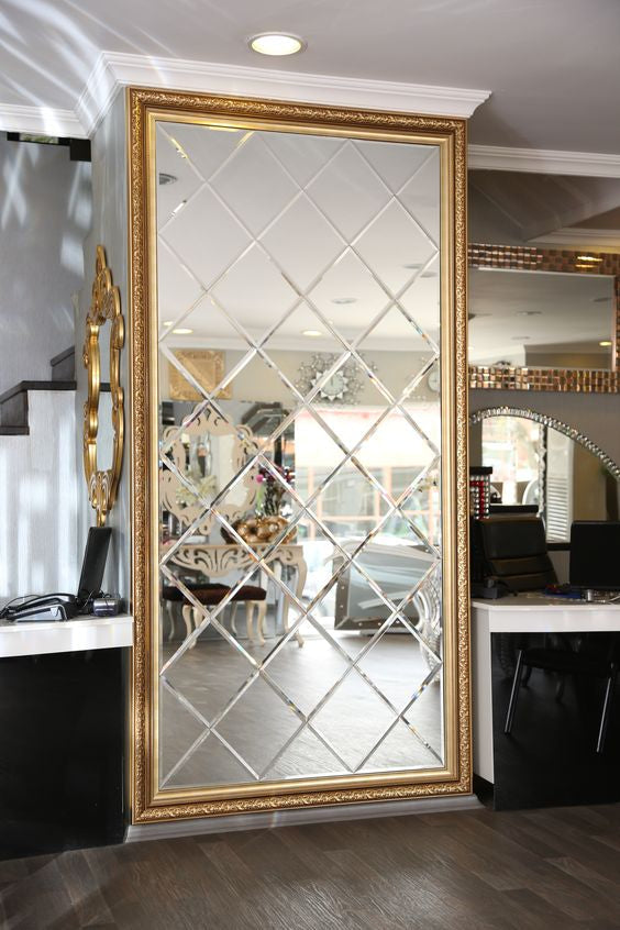 Customized Luxury Beveled Glass Mirror for entrance foyer wall - Image 2