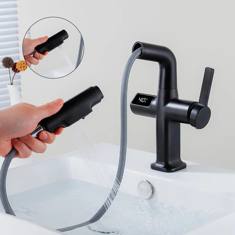 Elegant House Brass Aqua View Bathroom Digital Faucet - Image 2