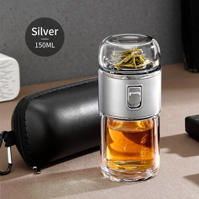 Double Glass Tea Infuser Thermos Bottle - Image 10