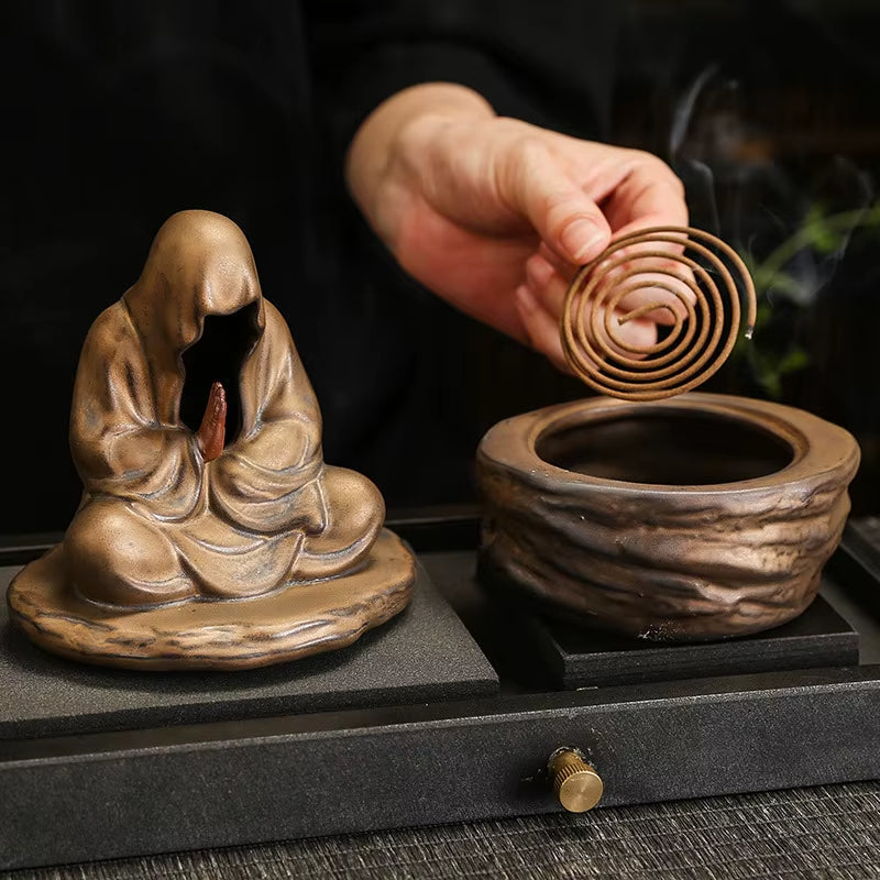 Silent Monk Backflow Ceramic Incense Burner - Image 6
