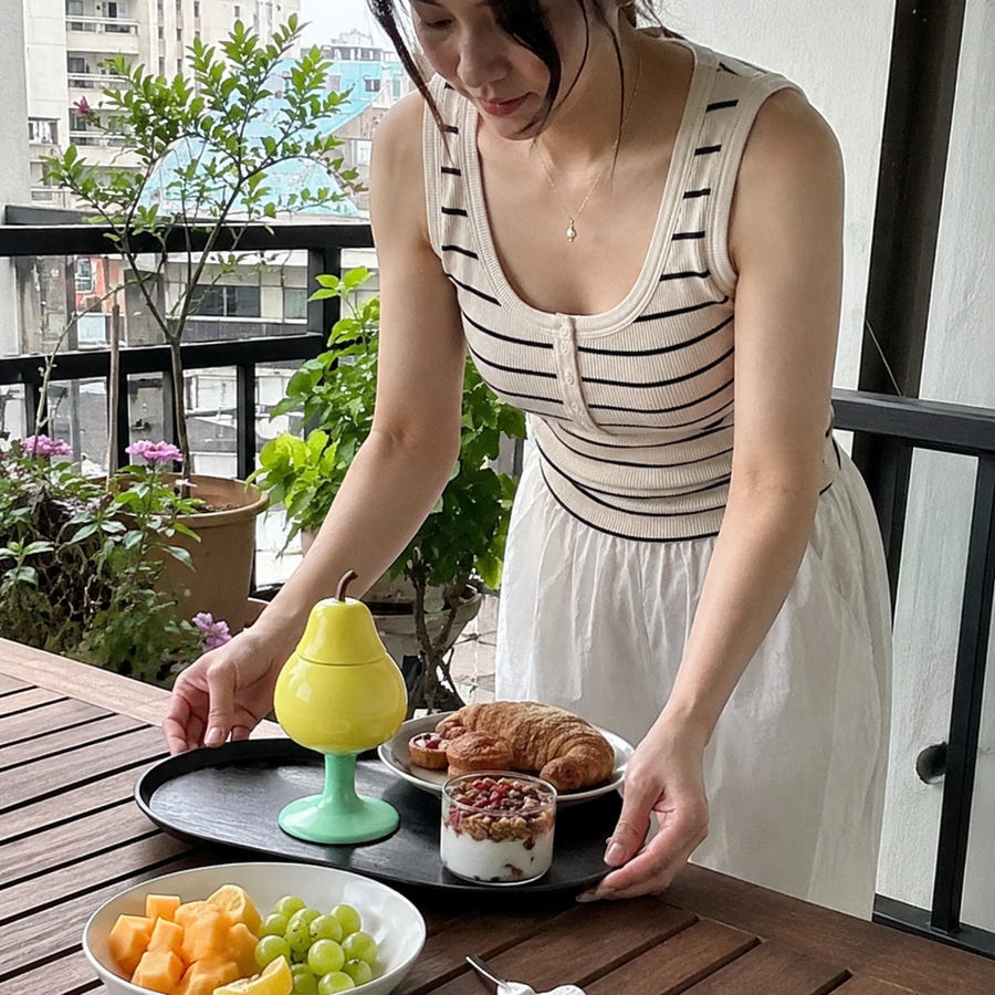 Tropical Fruits Stemmed Drinking Cup