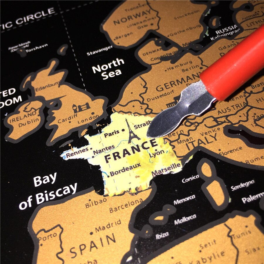 Deluxe Personalized Scratch World Map - Image 1