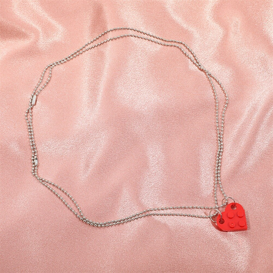 Couples Love Toy Brick Heart Keychain - Image 2