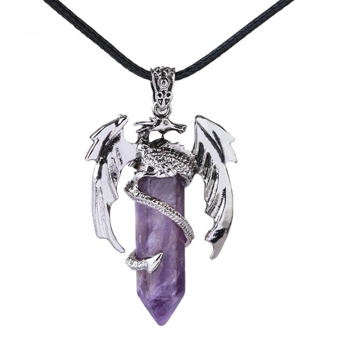 Bohemian Style Natural Mystic Gemstone Dragon Necklace - Image 9
